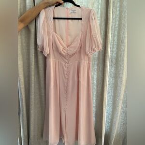 Retro Pink Polka Dot Dress